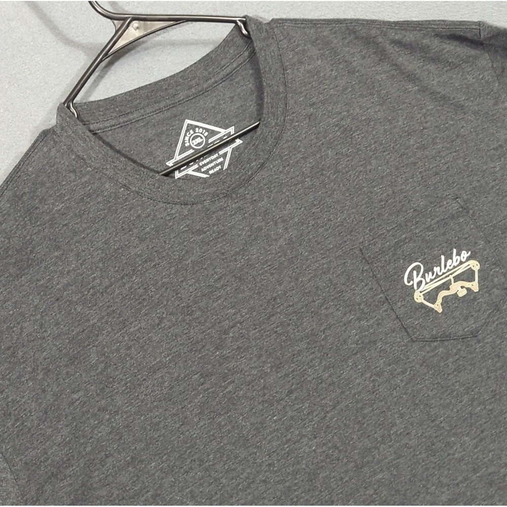 Burlebo T-Shirt Men's 2XL Gray Long Sleeve Deer Archery Bow Graphic Tee